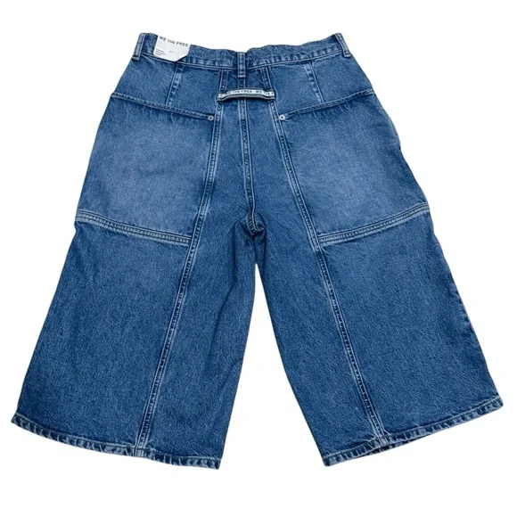 New! Free People Havasu Slouchy Low Rise Crop Utility Cargo Jean Shorts 27 - Picture 6 of 8